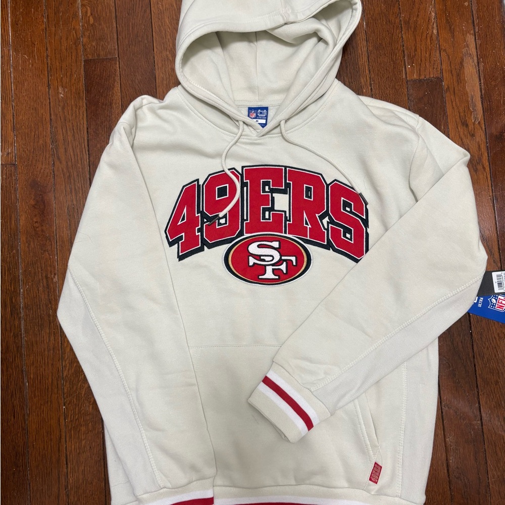 NFL 49ers White and Red Hoodie
